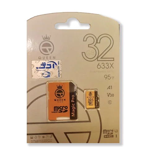 کارت حافظه Micro SD HC کوئین تک مدل A1-V30-633X کلاس 10 استاندارد سرعت UHS-l U3 سرعت 95MBps ظرفیت 32 گیگابایت به همراه آداپتور SD