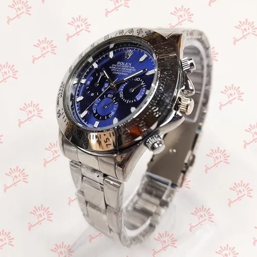 ساعت رولکس مردانه دیتونا نقره ای صفحه آبی