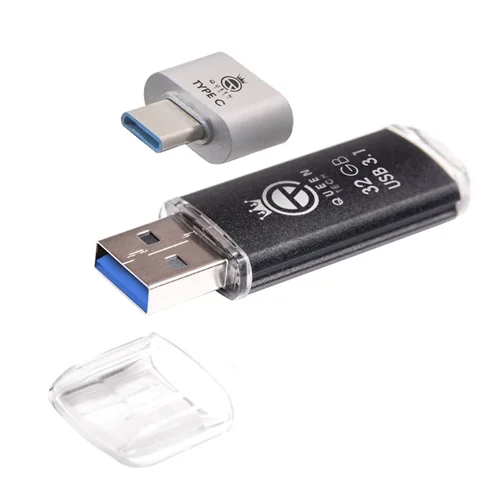 فلش مموری کوئین تک مدل QUICK USB3.1 CPLUSظرفیت 32 گیگابایت به همراه مبدل USB-C